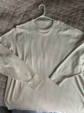 Abercrombie & Fitch Tan Ribbed-Neck Sweatshirt